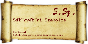 Sárvári Szabolcs névjegykártya