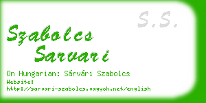szabolcs sarvari business card