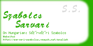 szabolcs sarvari business card